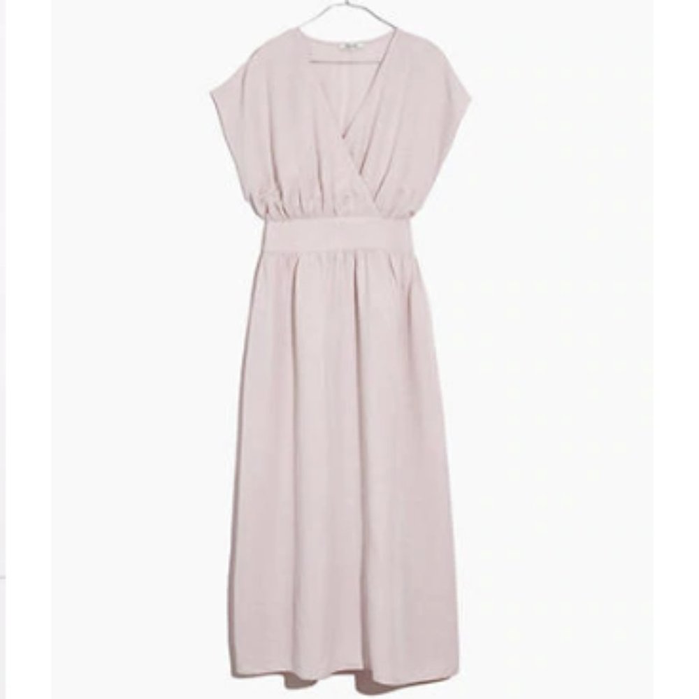 ISO Madewell Linen Dolman Sleeve Midi Dress